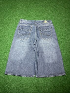 Old Skool Baggy Denim Shorts Vintage Y2K 36 15” Below Knee Jorts Hip Hop Grunge